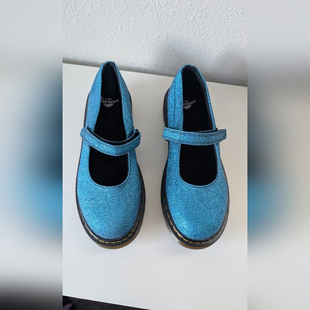 Teal glitter maryjanes  dr martens size 7